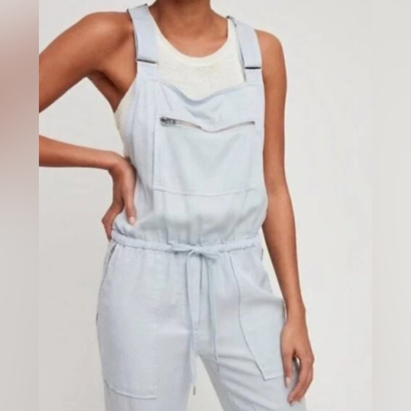 WILFRED FREE Sz XS Valletta Light Greenish Overalls Drawstring Zipper Pockets - Picture 3 of 10